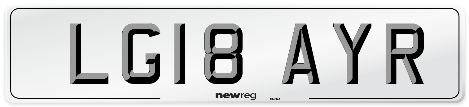 LG18 AYR Number Plate from New Reg